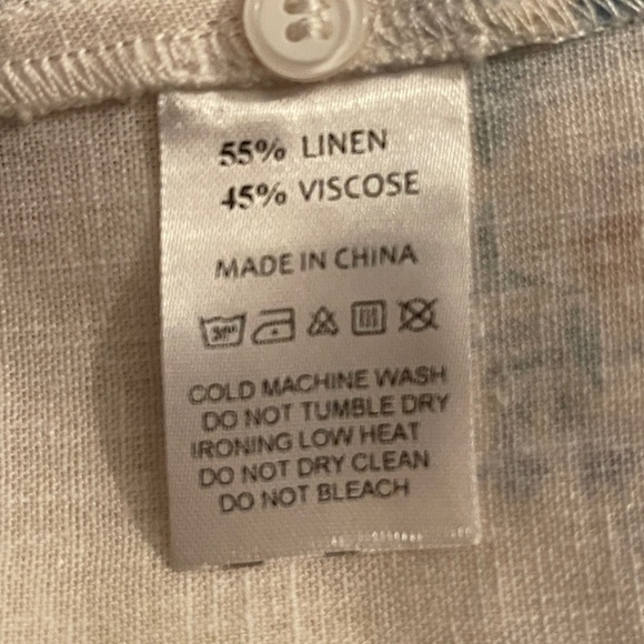 Trish Scully cottage core button down linen blend country prairie floral dress12 - Picture 7 of 8